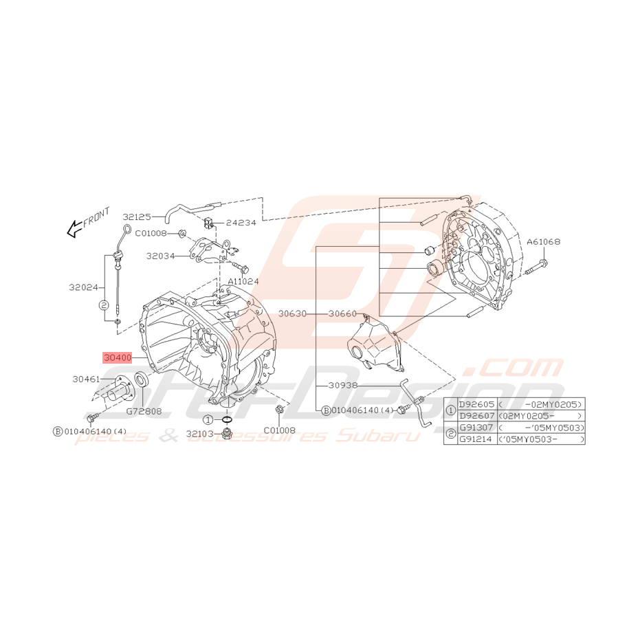 Carter de Boite de Vitesse Origine Subaru STI 2001 - 2002 Carter de Boite de Vitesse Origine Subaru STI 2001 - 2002