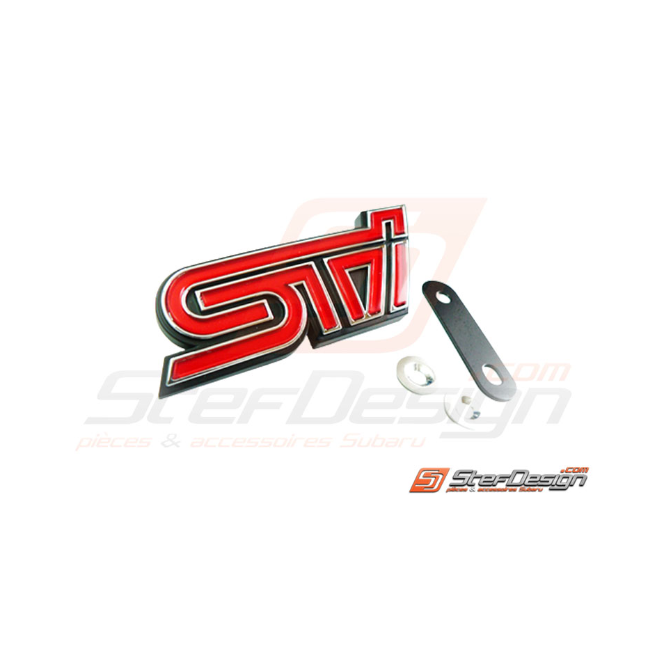 Logo de calandre STI rouge et noir SUBARU STI 08-10