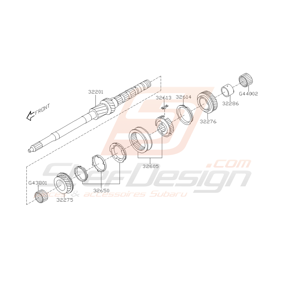 Schéma Arbre Primaire + Pièce 3ème/4ème Origine Subaru STI 01-05