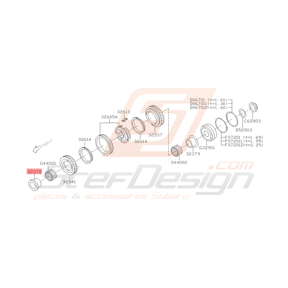 Bague de Pignon de 5ème Vitesse Origine Subaru STI 2001 - 2005