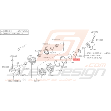 Anneau Élastique Extérieur Origine Subaru STI 2001 - 2005