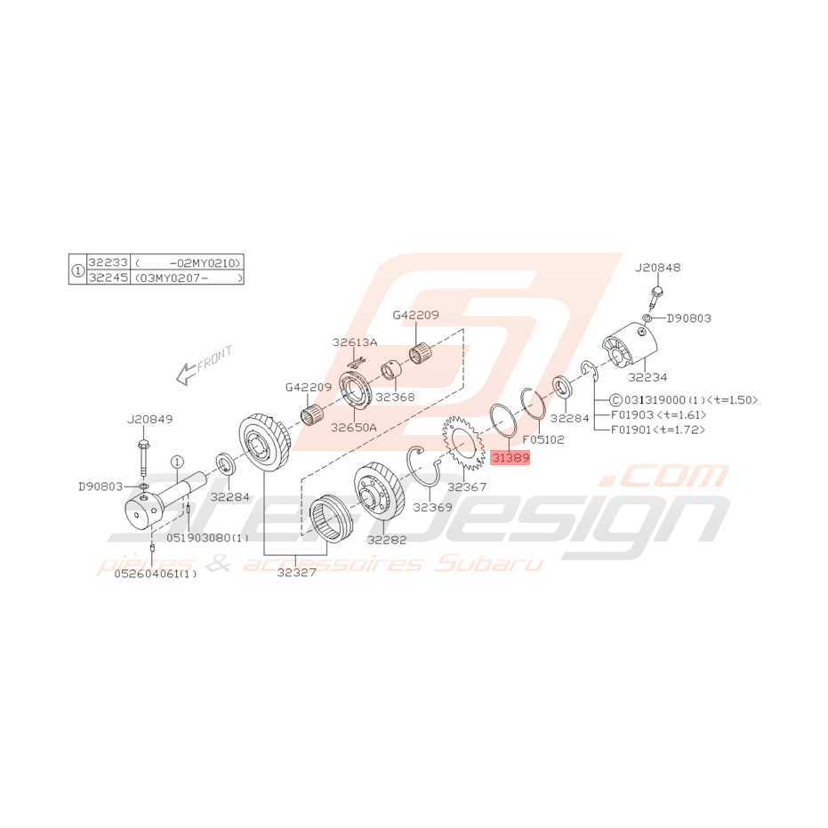 Plaque de Friction Origine Subaru STI 2001 - 2005