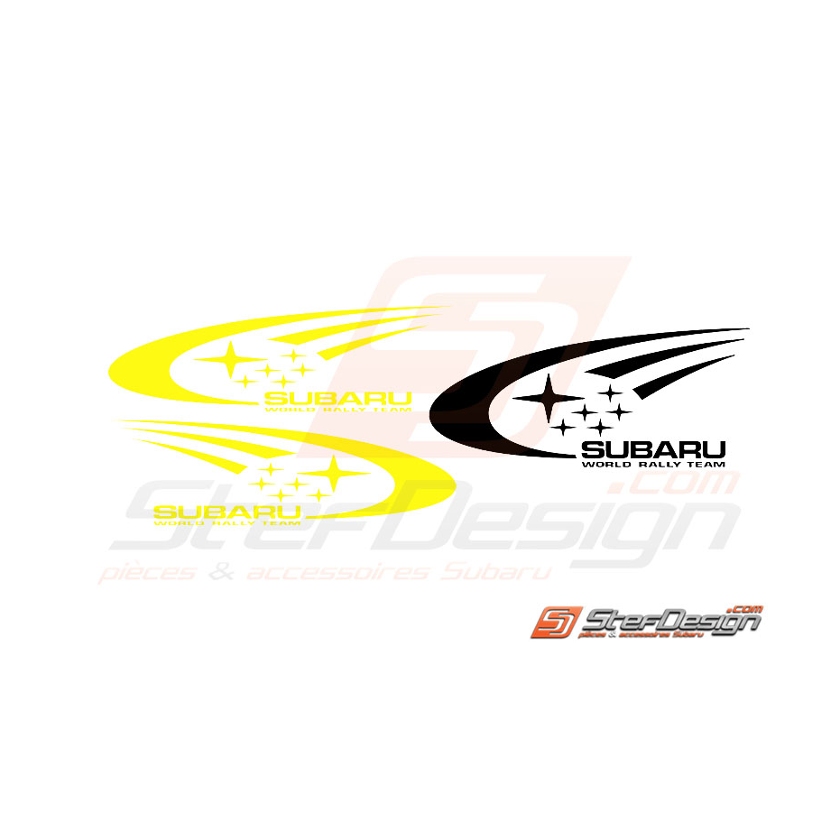 Autocollants latéraux  jaune ou noir  subaru impreza 93/07 Autocollants latéraux  jaune ou noir  subaru impreza 93/07