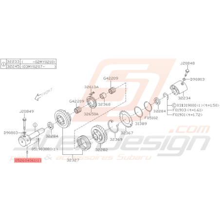 Goupille Boite de Vitesse Origine Subaru GT 2000 STI 2001 - 2005 