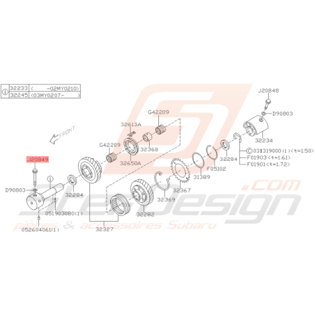 Vis Origine Subaru STI