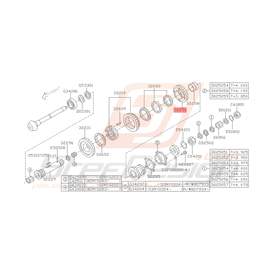 Pignon de 2ème Vitesse Origine Subaru WRX 2001 - 04/2004 Pignon de 2ème Vitesse Origine Subaru WRX 2001 - 04/2004