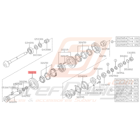 Pignon de 1ère Origine Subaru WRX 2001 - 07/2005