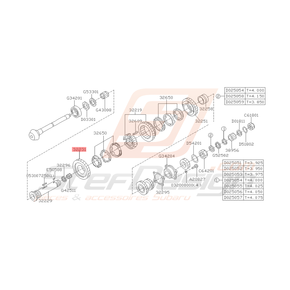 Pignon de 1ère Origine Subaru WRX 2001 - 07/2005 Pignon de 1ère Origine Subaru WRX 2001 - 07/2005