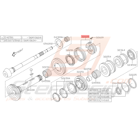 Moyeu et baladeur Origine Subaru STI 2001 - 2005