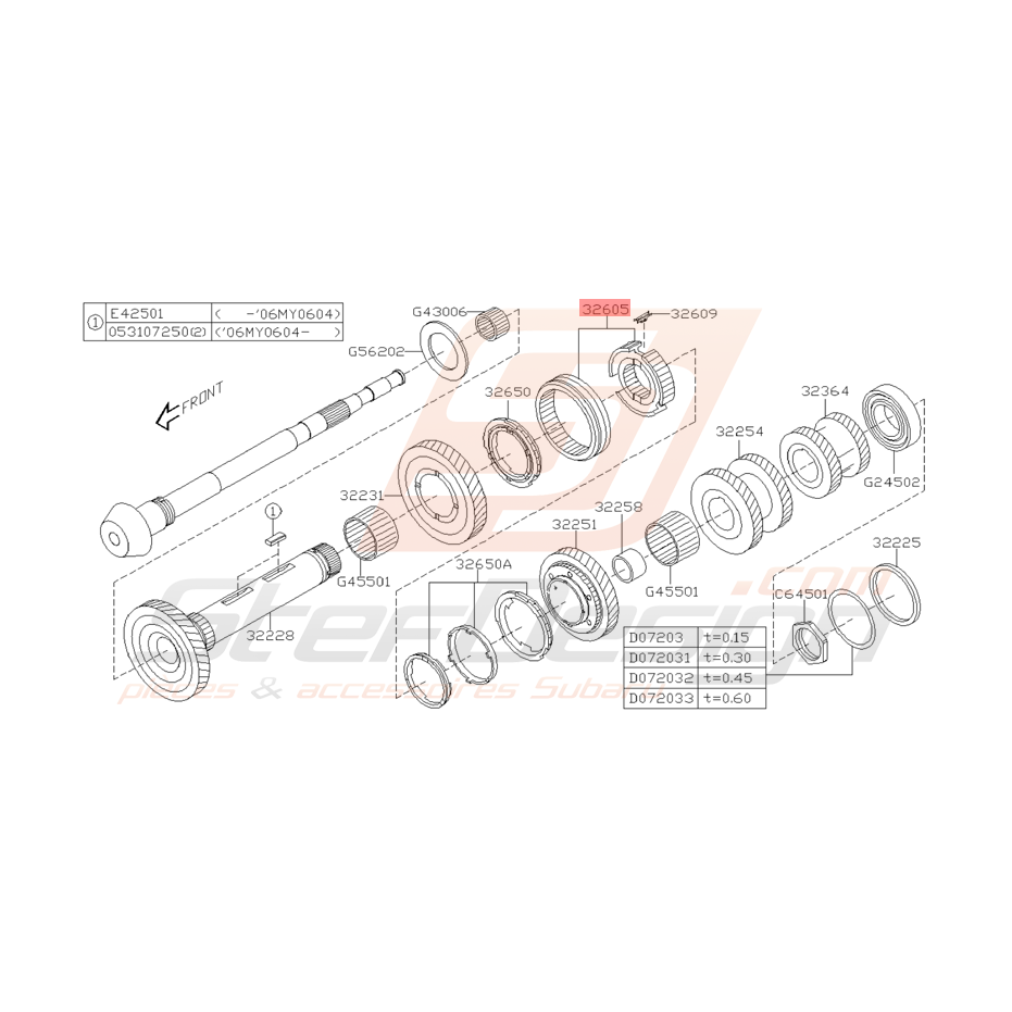 Moyeu et baladeur Origine Subaru STI 2001 - 2005