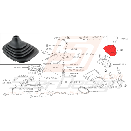 Soufflet de levier de vitesse pour subaru impreza GT 1997