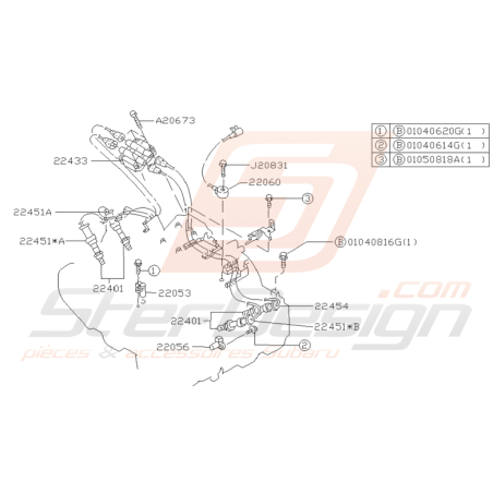Schéma Bougies d'Allumage Origine Subaru Impreza GT 1997 - 1998