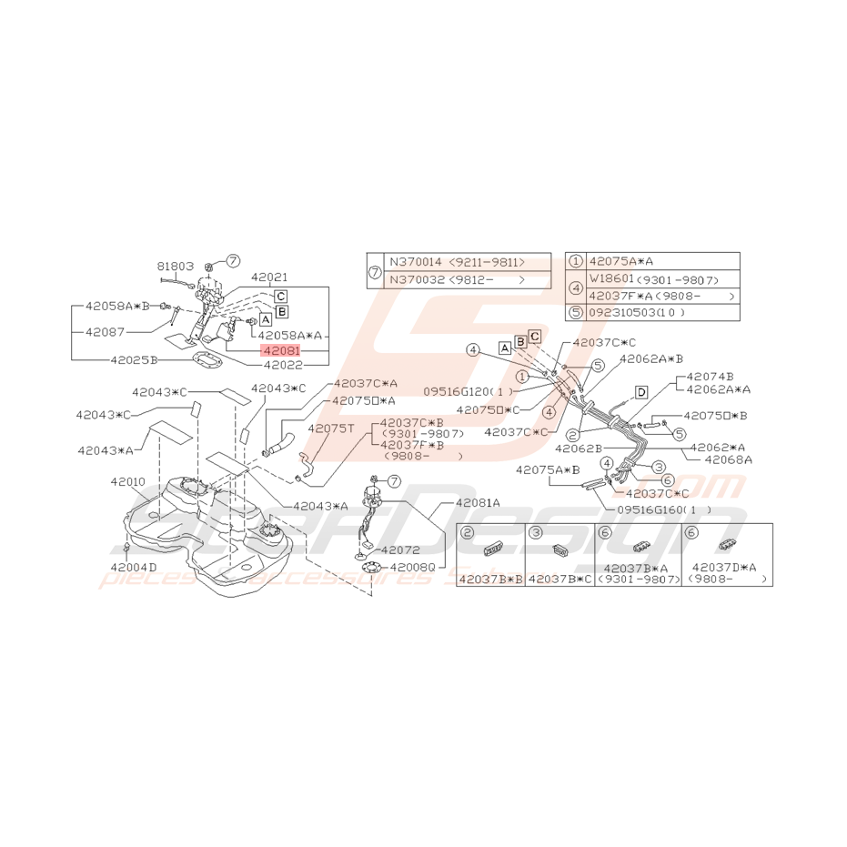 Unité de Carburant Origine Subaru GT 1993 - 1994 Unité de Carburant Origine Subaru GT 1993 - 1994
