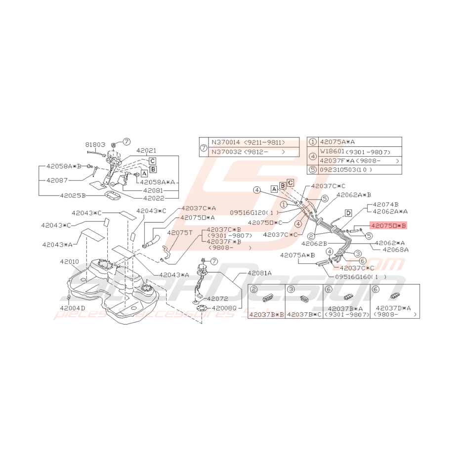 Durite de Réservoir Origine Subaru Impreza GT 1993 - 1998 Durite de Réservoir Origine Subaru Impreza GT 1993 - 1998