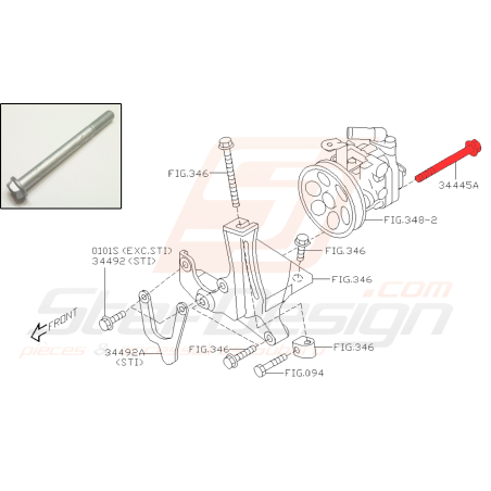 Vis de fixation de pompe de direction assisté pour subaru impreza STI 2008-2010