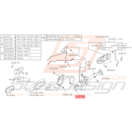 Contacteur Serrure Gauche Origine Subaru GT 93 - 00