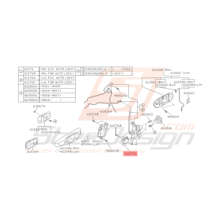 Contacteur Serrure Gauche Origine Subaru GT 93 - 00