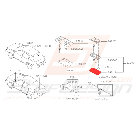 cache plastique d'éclairage pour Subaru Impreza WRX 2001 break