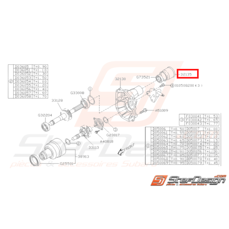 Cache Poussière Origine Subaru GT 1993 - 1997 WRX/STI 01-05