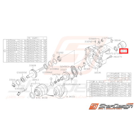 Cache Poussière Origine Subaru GT 1993 - 1997 WRX/STI 01-05