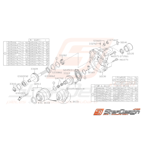 Schéma Extension de boite Origine Subaru STI 2001 - 2005