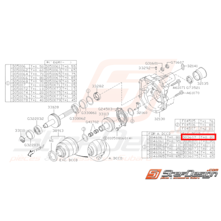 Rondelle origine Subaru STI 01-05