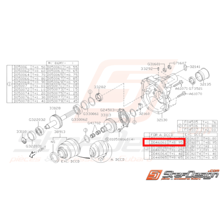 Rondelle Origine Subaru STI 09/2003 - 2005 Avec DCCD