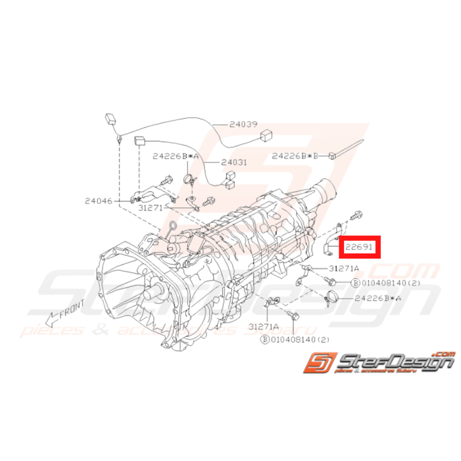 Support Carter Oxygène Origine Subaru STI 2001 - 2005