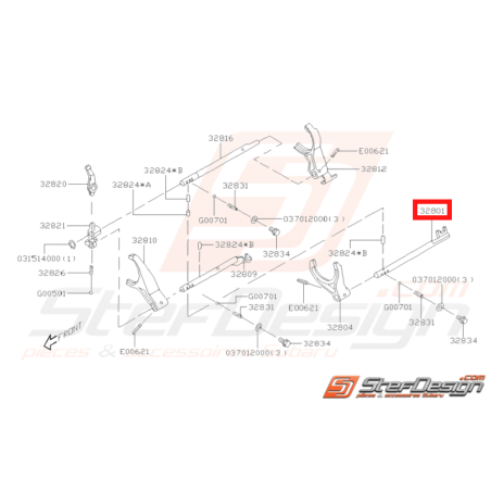 Tige forchette Origine Subaru WRX 2001 - 2005