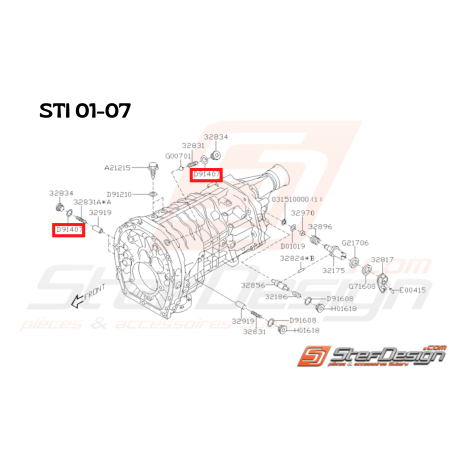 Joint d'axe de verrouillage boite 6 vitesses STI 01-07