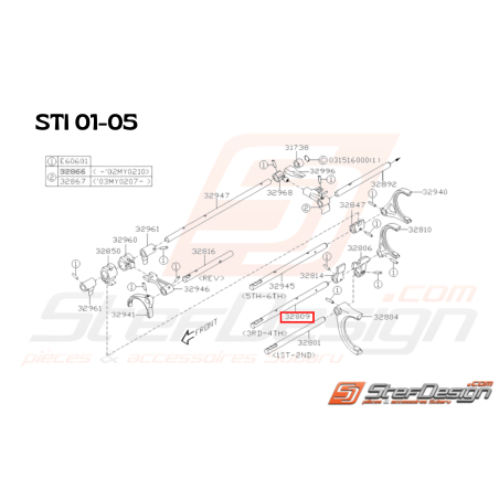 Axe de vitesse 3 & 4 Origine Subaru STI 2001 - 2005