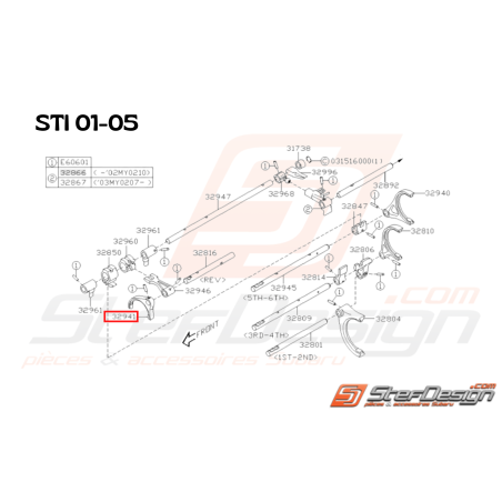 Fourchette Marche Arrière origine Subaru STI 11/2002 - 2005