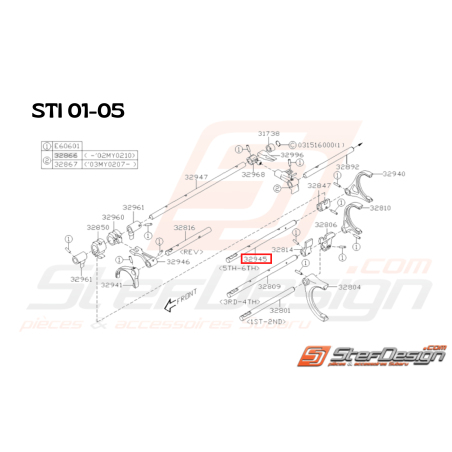 Axe fourchette 5&6 Origine Subaru STI 2001 - 2005