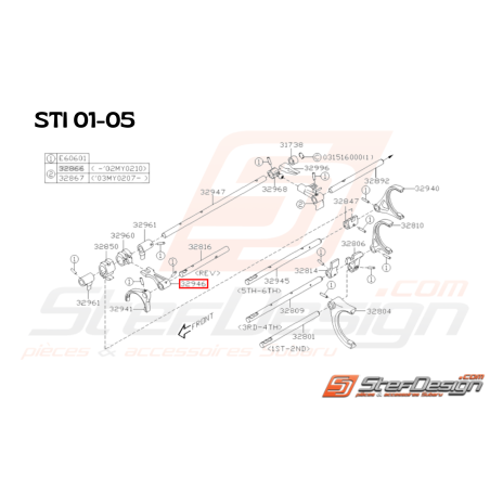 Axe de marche Arrière Origine Subaru STI 2001 - 2005