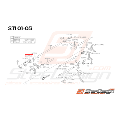 Bague Blocage Marche arrière Origine Subaru STI 2001 - 2005