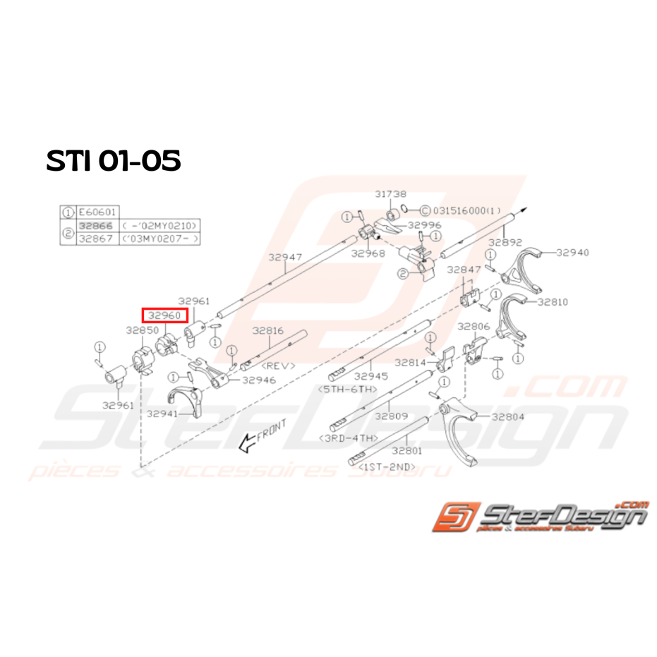 Bague Blocage Marche arrière Origine Subaru STI 2001 - 2005