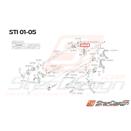Ressort point mort origine Subaru STI 2001 - 2005