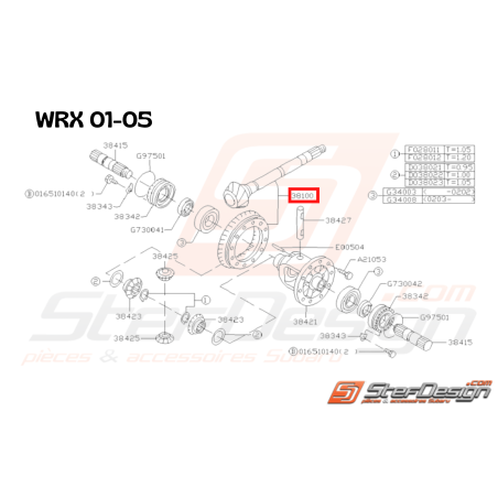 Couple Conique Avant pour Différentiel Origine Subaru GT 1993 - 1996