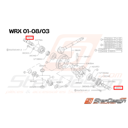 Axe Sortie de Différentiel Origine Subaru GT 1993 - 1996