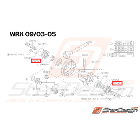 Retenue Sortie Différentiel Origine Subaru WRX 09/03 - 05
