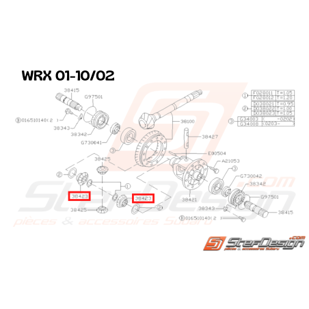 Pignon Satellite de Différentiel Origine Subaru GT 1993 - 1996