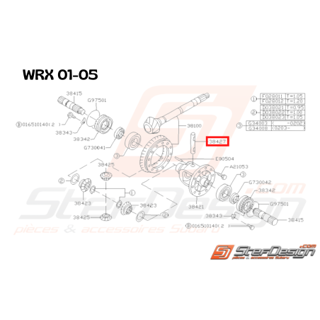 Axe de différentiel pour Subaru Impreza GT 93-00 WRX 2001-2007