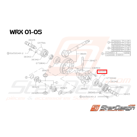 Vis Carter de Différentiel Origine Subaru GT 1993 - 1996