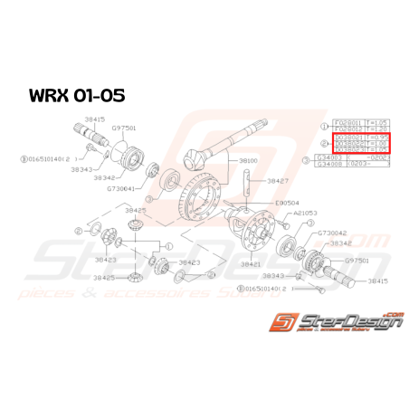 Rondelle pour Ensemble de Différentiel Origine Subaru GT 1993 - 1996