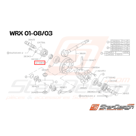 Joint spy de cardan coté droit impreza GT 93-00 WRX/STI 01-03