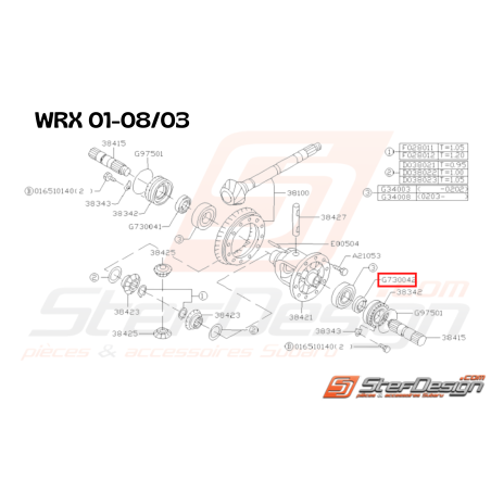 Joint spy de cardan coté Gauche impreza GT 93-00  WRX/STI 01-03 