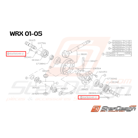 Vis pour ensemble de différentiel Origine Subaru GT 1993 - 1996