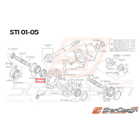 Pignon compteur de vitesse origine Subaru STI 2001 - 2005