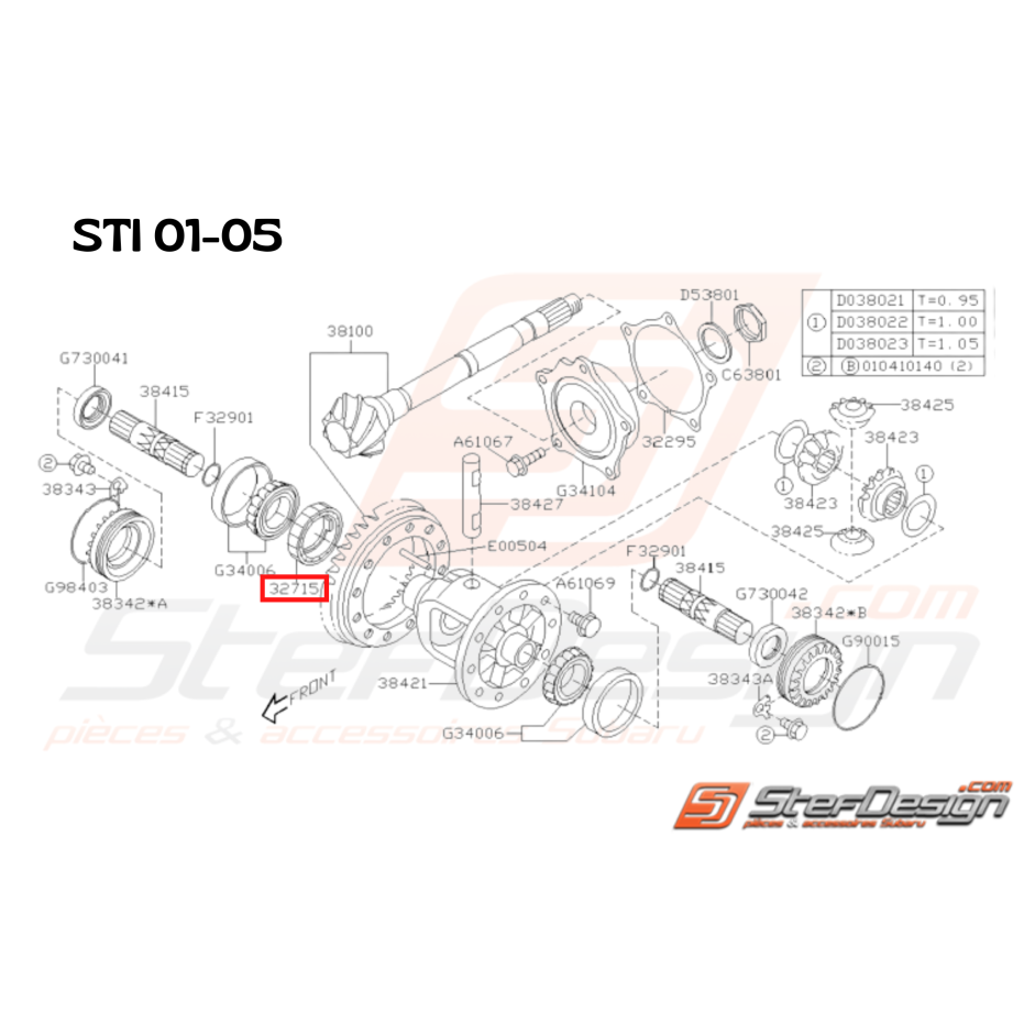 Pignon compteur de vitesse origine Subaru STI 2001 - 2005