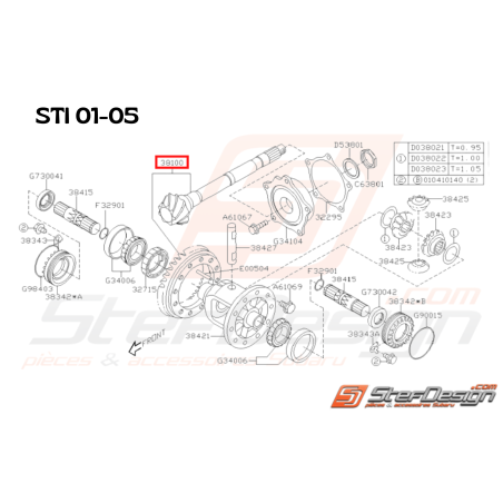 Couple conique avant Origine Subaru STI 2001 - 2005